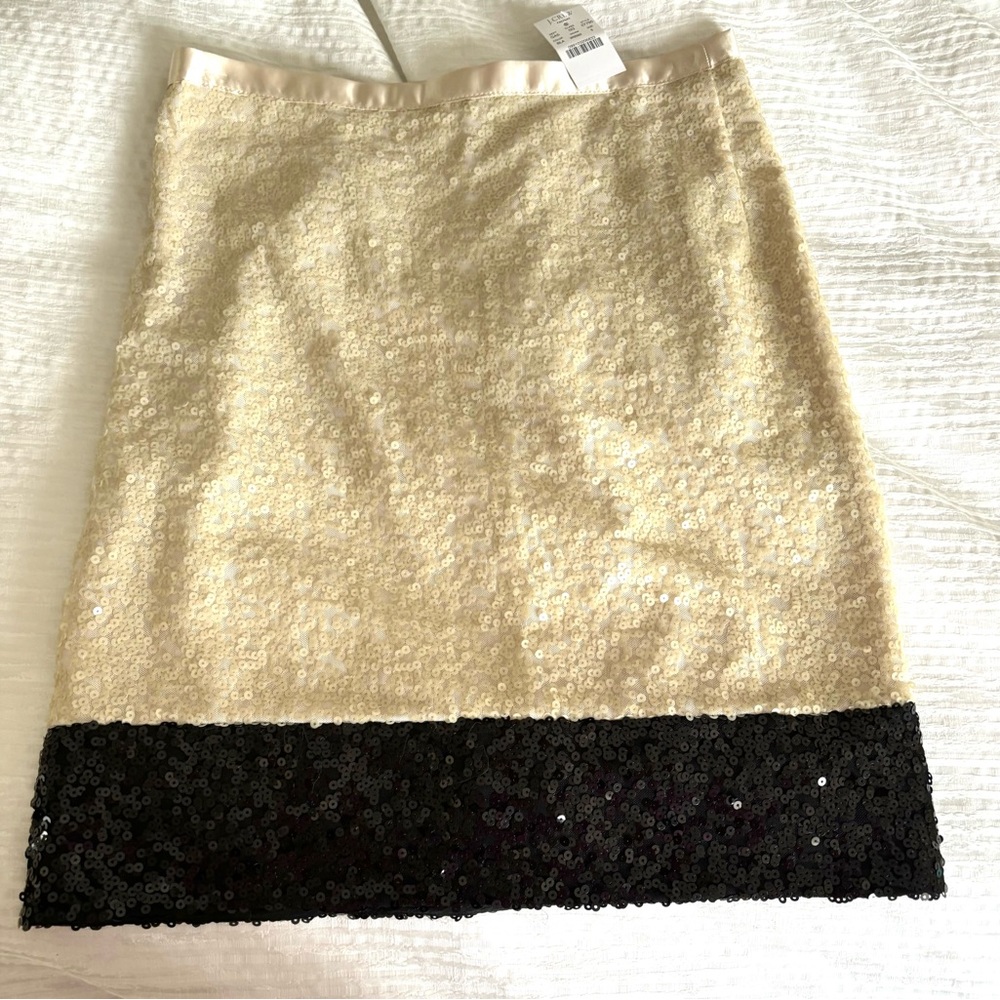 JCREW Black & White Sequined Skirt BRAND NEW, size 6